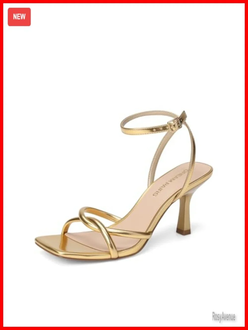 Women's Kitten Low Heels Square Open Toe Strappy Sandals Dress Shoes